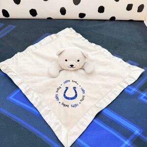 Baby Fanatic Indianapolis Colts NFL Bear Security Blanket Lovey Satin Trim 14"